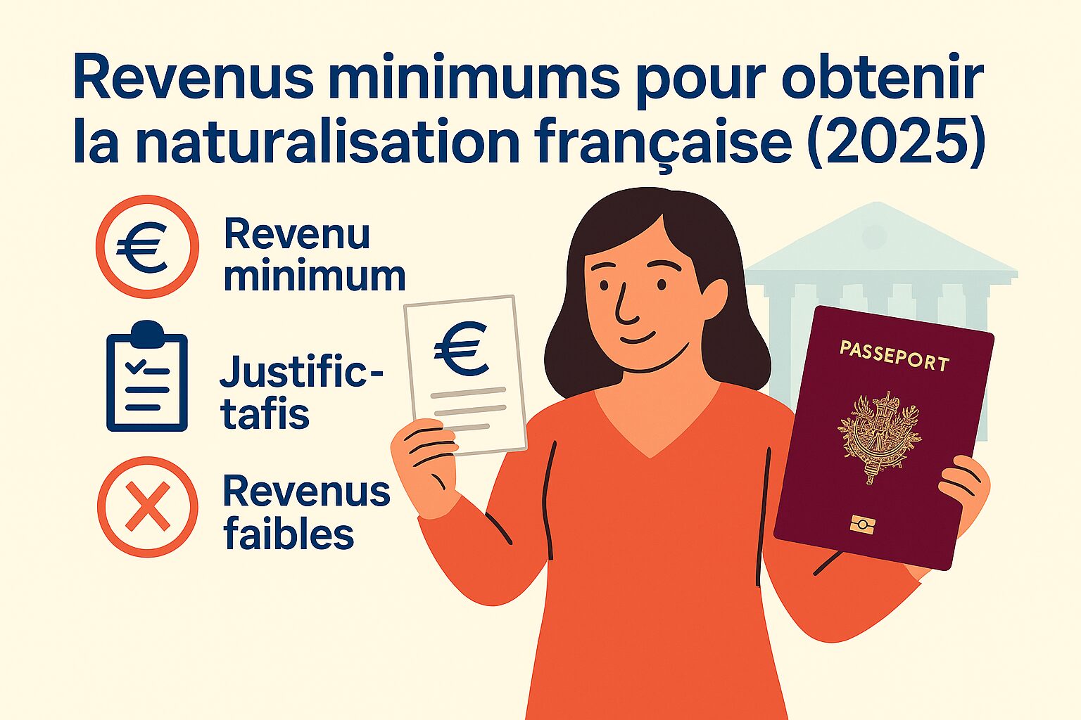 Revenus minimums pour obtenir la naturalisation française (2025)