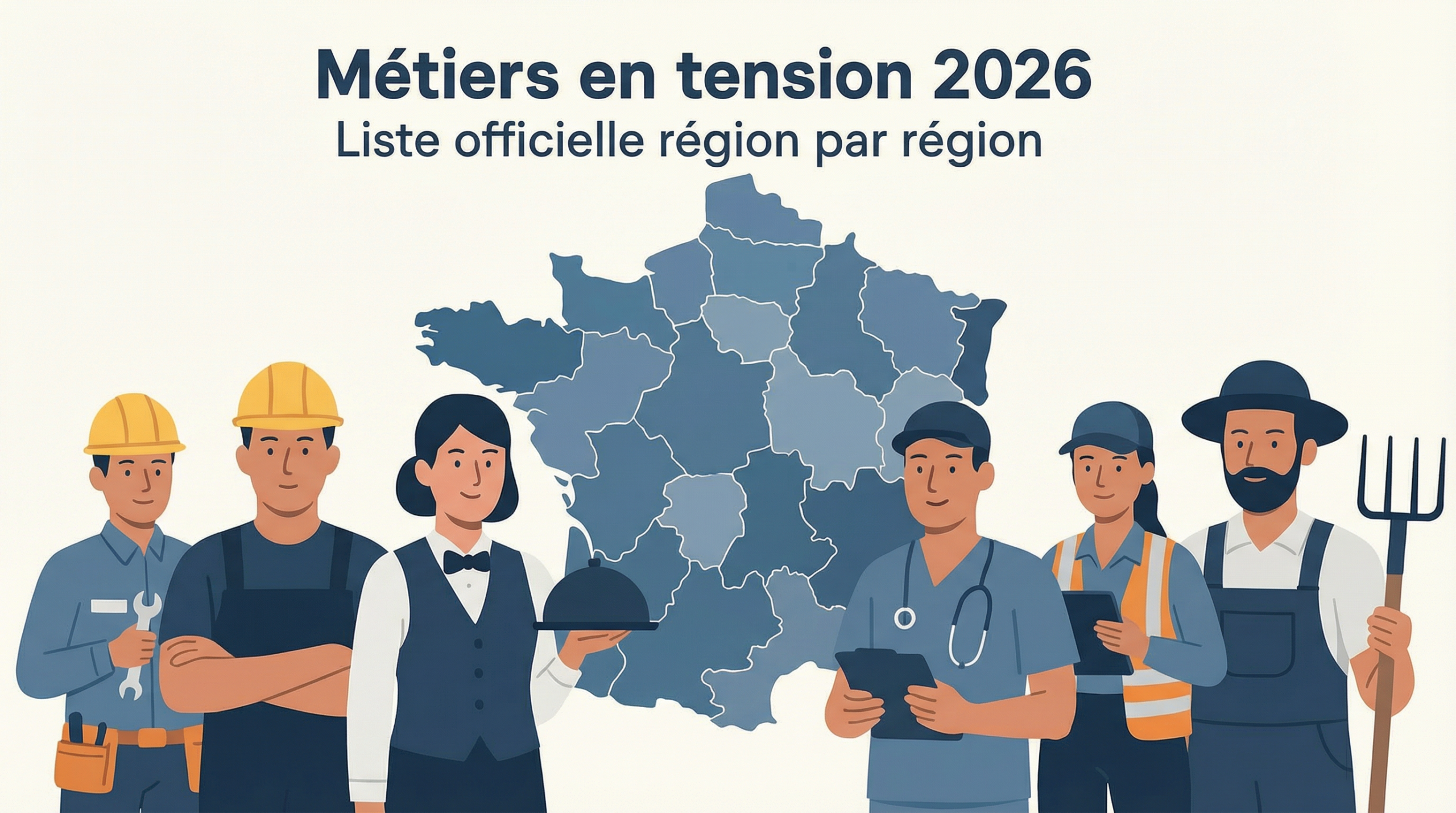 Métiers en tension 2026 : la liste officielle région par région (France)