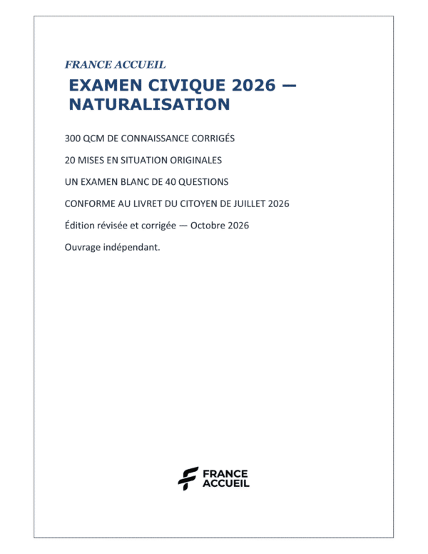 300 questions réponses pour réussir l'examen civique 2026 - Naturalisation - Intro QCM