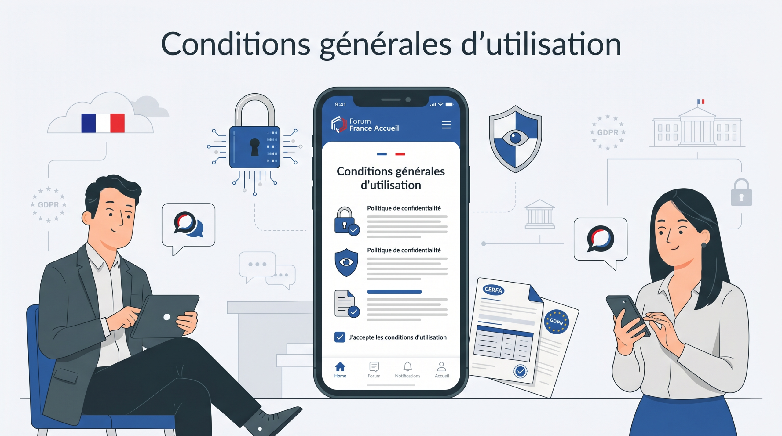 Conditions générales d’utilisation de l’application mobile Forum France Accueil