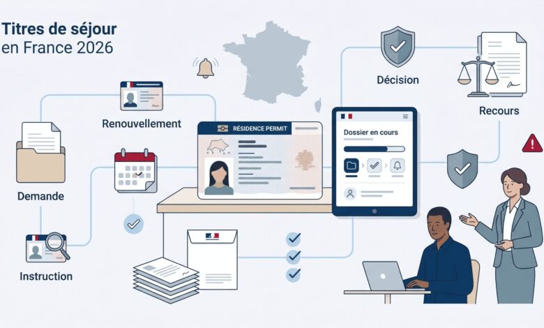 Titres de séjour en France 2026 : cartes, renouvellement, ANEF, refus et droits