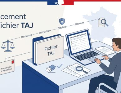 Effacement du fichier TAJ en 2026 : procédure, délais, recours et conséquences