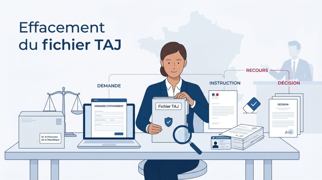 À qui envoyer une demande d'effacement du fichier TAJ ?