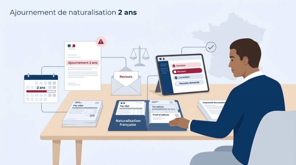Ajournement de naturalisation 2 ans : causes, recours et nouvelle demande