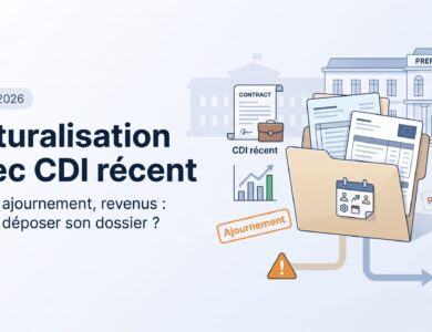Naturalisation et CDI récent : refus, ajournement, revenus et stratégie de dépôt