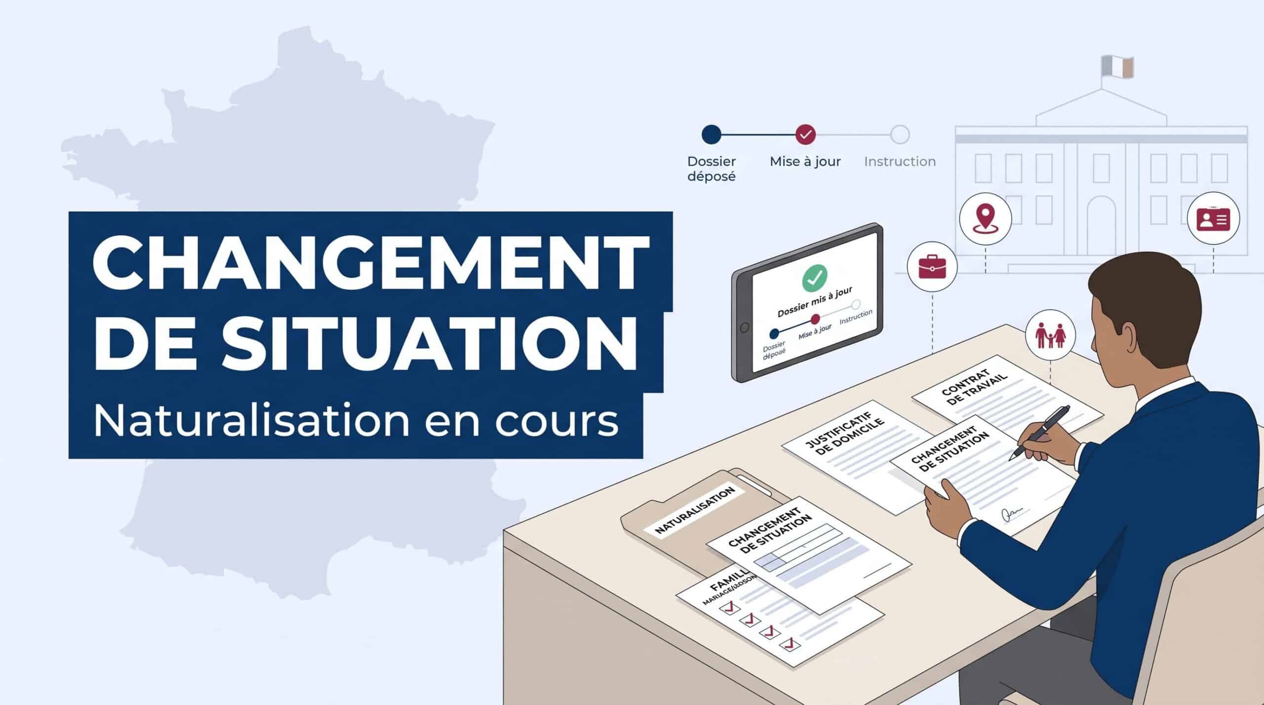 Naturalisation changement de situation pendant l’instruction : emploi, adresse, mariage, divorce, naissance