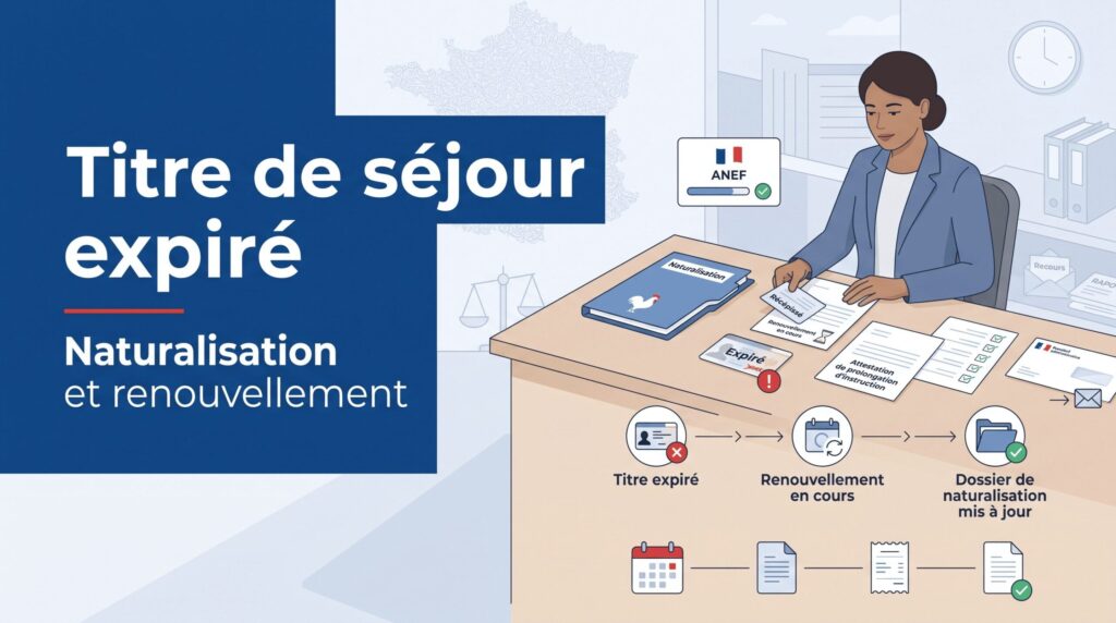Naturalisation et titre de séjour expiré ou renouvellement en cours : risques, dossier et recours