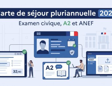 Carte de séjour pluriannuelle 2026 : examen civique, niveau A2 et ANEF