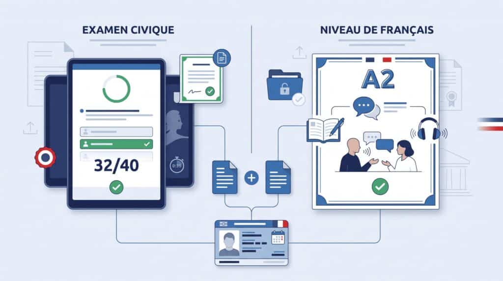 Carte de séjour pluriannuelle 2026 : examen civique, A2 et ANEF
