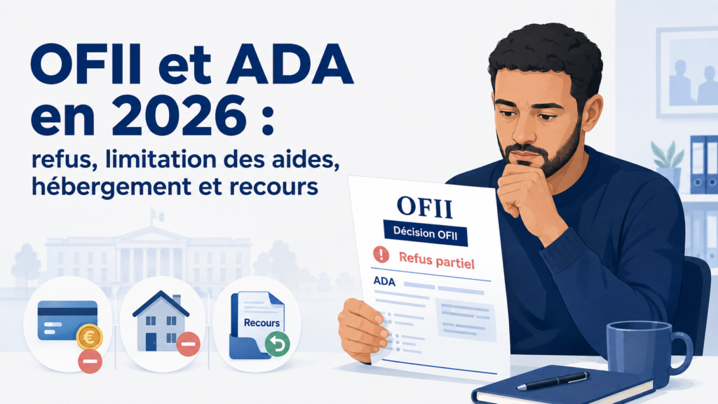 OFII et ADA en 2026 : refus, limitation des aides, hébergement et recours