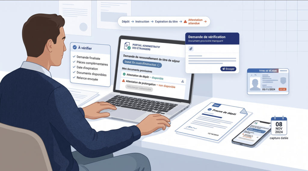 Pourquoi l’attestation de prolongation n’apparaît-elle pas sur l’ANEF ?