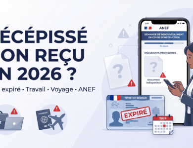 Récépissé non reçu en 2026 : titre expiré, travail, voyage et ANEF
