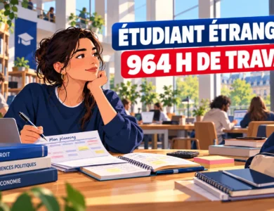 Étudiant étranger : limite de 964 heures de travail avec un titre étudiant