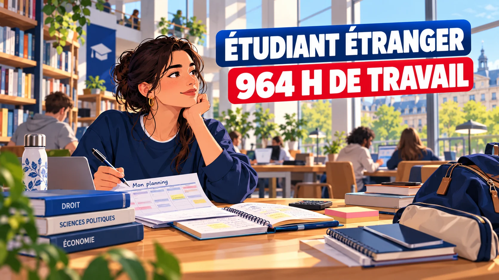 Étudiant étranger : limite de 964 heures de travail avec un titre étudiant