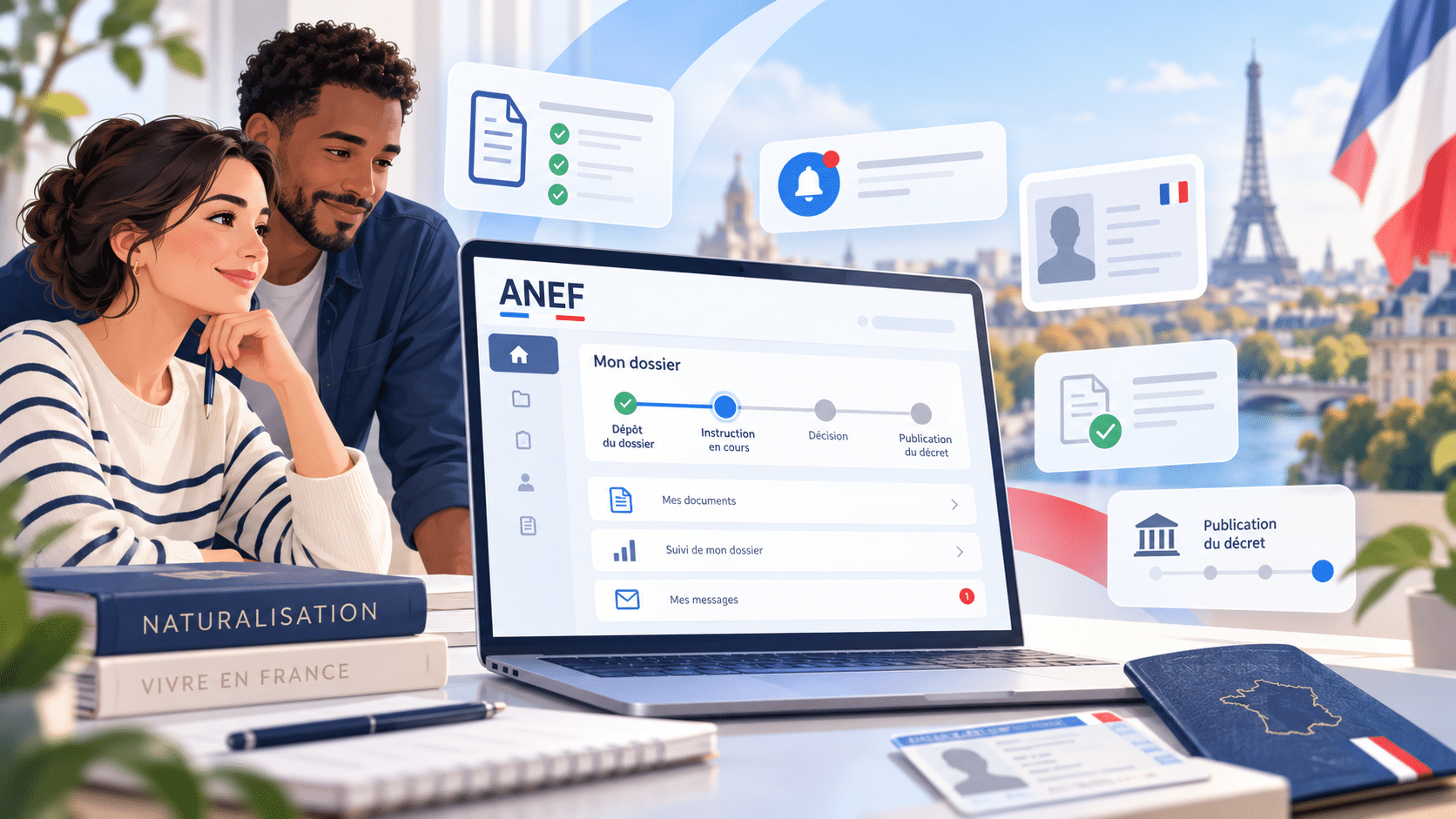 ANEF naturalisation : mon compte, suivi de dossier et statuts expliqués