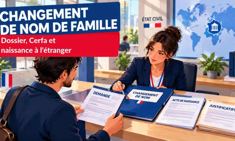 Changement de nom de famille : préparation du Cerfa et des actes d'état civil pour une personne née à l'étranger